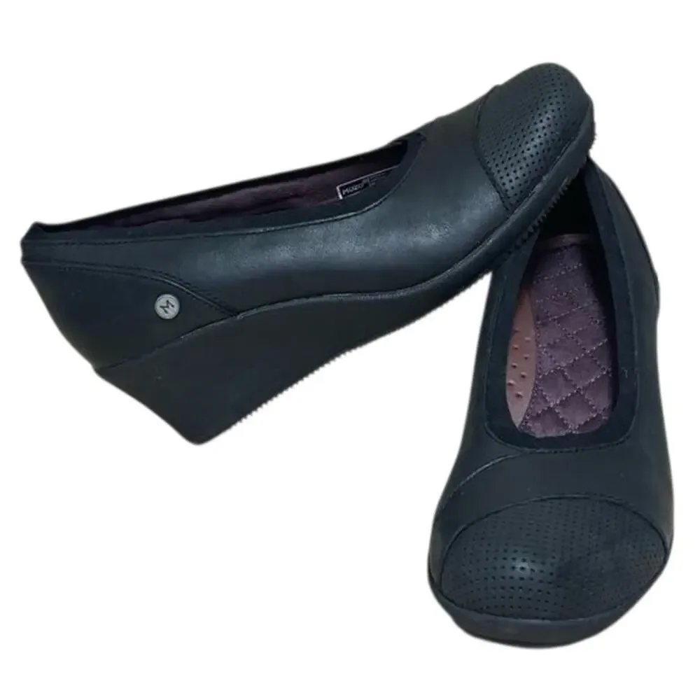 NEW Mozo Gardena Black Wedges Comfort Slip-Resistant size 7 Wedge Work Shoes
